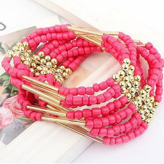 Boho Handmade Weave Bead Multilayer Bracelets