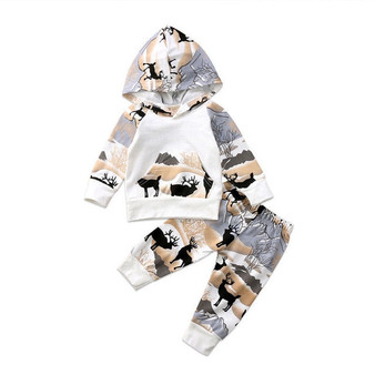 Pudcoco Babys Clothes Newborn Baby Boys Girls Deer Hooded Tops Pants Leggings Outfits Set Clothes AU