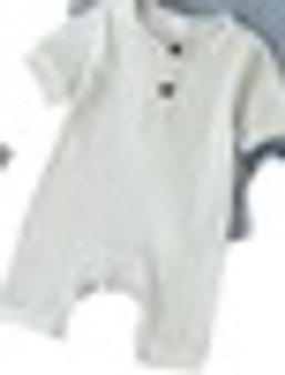 Newborn Baby Girl Boy Solid Cotton Romper Short Sleeve Jumpsuit Button Cotton Clothing 2020