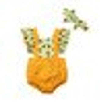 Summer Infant Baby Girl Outfits Sunflowers Fly Sleeve Backless Bodysuit Bow Headband 2Pcs Baby Girl Clothes Sets 2020