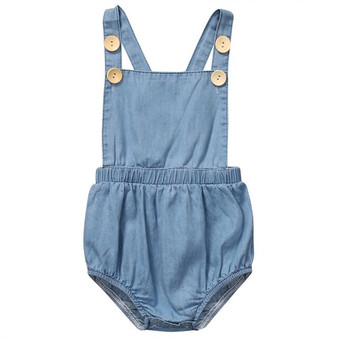 Pudcoco Girl Jumpsuits 0-24M AU Cotton Baby Girl Denim Romper Kids Jumpsuit Outfits Sunsuit Clothes