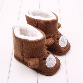 Winter Baby Snow Boots Warm Toddler shoes Baby Girl Shoes Knitted Cartoon Bear first walker Infant