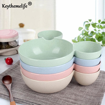 Keythemelife Children Baby Bowl Cute Dinner Tray Baby Dishes Fruit Plate Ear Style Children Feeding