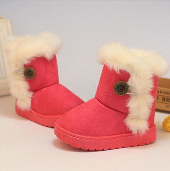 Kids Boots Winter Children Boots Thick Warm Shoes Cotton-Padded Suede Buckle Boys Girls Boots Boys