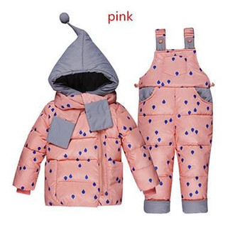 NEW 2015 winter children clothing sets duck down jacket sets pants-jacket hooded baby girls winter