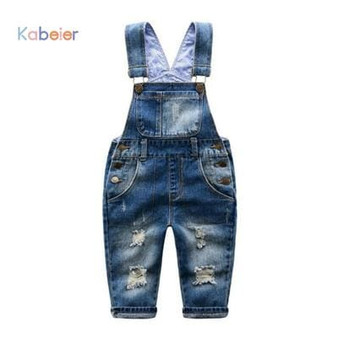 2-7 T Brand Kids Jeans Boys Girls Denim Overalls Child Suspender Jeans Pants Casual Fashion Children