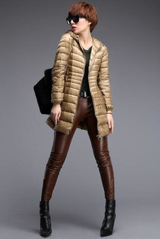 Arbitmatch Fashion Winter Ultra Light Down Jacket 90% Duck Down Hooded Jackets Long Warm Slim Coat