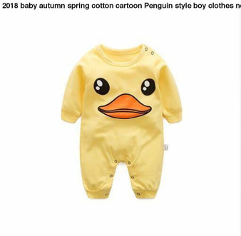 2018 baby autumn spring cotton cartoon Penguin style boy clothes newborn baby girl clothing infant