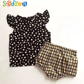 Sodawn 2018 Fashion Summer Style DOT Baby Girl Clothes COTTON Clothing Set Baby Clothing