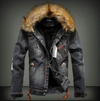 2018 Autumn and Winter Influx of Men Casual Denim Jacket Winter Thick Denim Jacket Retro Jacket
