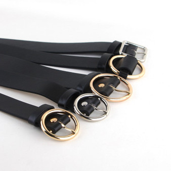 Fashion Simple Circle Pin Gold Buckles Wild  Belt  for women