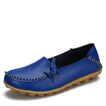 New Women Real Leather Shoes Moccasins Mother Loafers Soft Leisure Flats Female Driving Casual