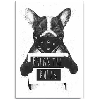 Canvas Painting Nordic Home Decor Wall Art Poster Cartoon Print Animal Panda Dog Picture Black White Painting for Living Room