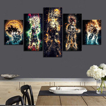 Home Decorative Canvas HD Print 5 Pieces Seven Dragon Ball Painting Modular Picture Wall Artwork Anime Poster for Bedroom Framed