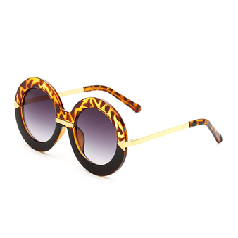 Leopard Arrow Round Sunglasses