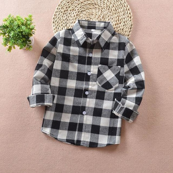 Kindstraum Boys Shirt for Kids Cotton 2017 Fashion New Boys Plaid Shirts Long Sleeve England School