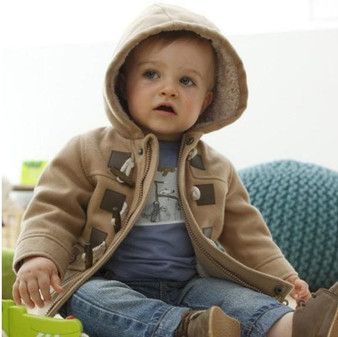 2017 Christmas Toddler Baby boys Winter Warm Outerwear Thicken Hooded faux leather Fleece Jacket