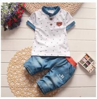 BibiCola Children's clothes baby boys summer clothing sets 2017 new litter boy casual short-sleeved