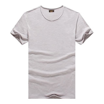 GustOmerD Brand T shirt Men's V-neck Slim Fit Pure Cotton T-shirt Fashion Short Sleeve T shirt Men's