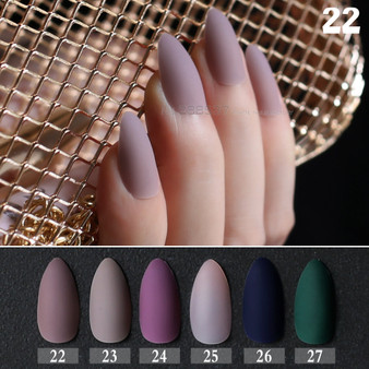 Matte False Short Pointed fake nails full cover