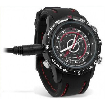 Waterproof Black/Red Spy Camera Hidden Video Audio Record Watch DVR