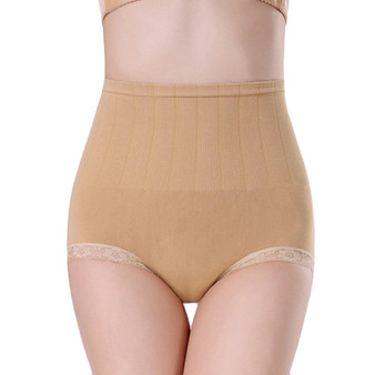 Women Shapewear Panties Lace Trim Belly Hip Control Seamless Underpants Body Shaper Briefs | FajasShapewear.com