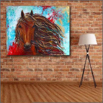 Large size Printing Oil Painting Fashion Abstract Animal horse wall art canvas prints pictures for living room and bedroom
