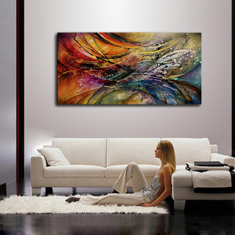 100% Hand Painted Modern Abstract Oil Paintings Home Wall Art Size(cm): 60*120