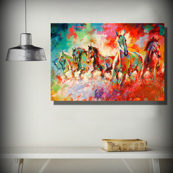 Decorations No Framed Horse on Canvas Wall Art