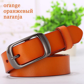 Genuine leather women belt metal pin buckle vintage.Belts for woman jeans high quality.