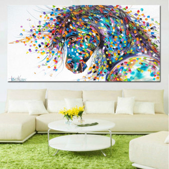 Posters Canvas Horse Colorful Unframed