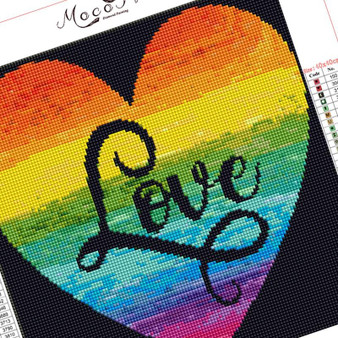 DIY 5D Diamond Painting Kit - Rainbow Heart