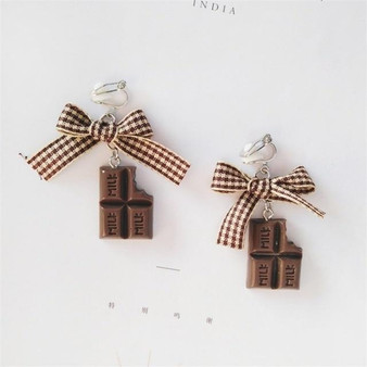 Chocolate Bow Kawaii Candy Earrings