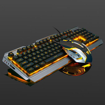 Silver X Golden LED Mouse and Keyboard Combo