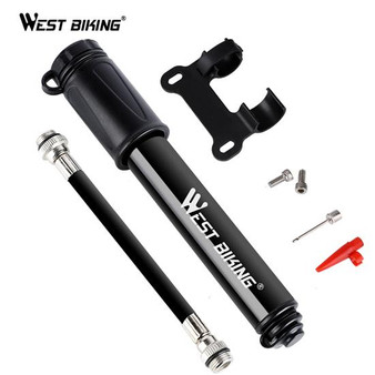 WEST BIKING Bicycle Pump Mini Portable MTB Road Bike Pump Cycling Inflator Presta Schrader Valve Hose Pumps Bicycle Accessories