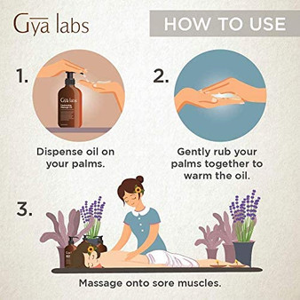 Gya Labs Calming Massage Oil for Serene Sleep & Ache Free Days-Lavender, Chamomile & Organic Argan Infused Body Oil for Hydrated Skin-100% Pure & Natural Massage Lotion for Massage Therapy-6.76 fl.oz: Health & Personal Care