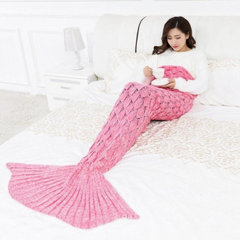 Mermaid Blanket Handmade Knitted Sleeping Kids Adult Blanket Couverture sirene