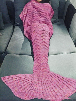 Wave Mermaid Tail Blankets Soft Sleeping Bed Handmade Anti-Pilling Portable Blanket For Autumn