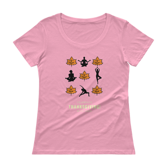 "Celebrate Thanksgiving With Yoga" Ladies' Scoopneck T-Shirt