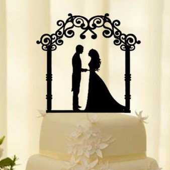 Romantic Cake Topper for Wedding Anniversary Engagement (Bride & Groom)