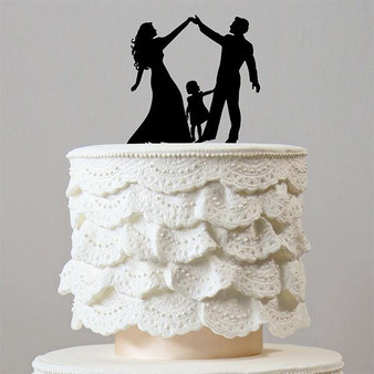Family Wedding Cake Topper (Dance /Daughter /Little Girl /Child /Kid) [Anniversary /Engagement]