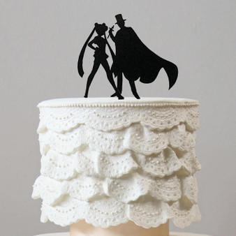 Creative Funny Cake Topper (Sailor Moon & Tuxedo Mask /Cartoon Comics)