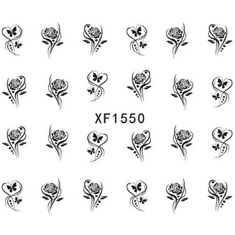 Flower Nail Water Sticker Leaf Lace Design Nail Art Decal Beauty Decoration