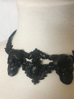 Gothic Skull 3D Handmade latex rubber necklace