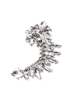 Statement Full Ear Cuff in Silver | Ear Crawler Stud Earring nickel free