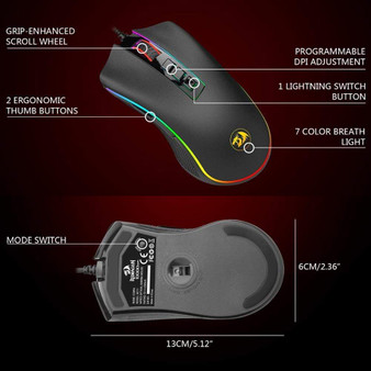 Wired RGB LED Color  10000 DPI  Gaming Mouse