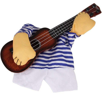 Funny Pet Costume With Guitar for Cats and Dogs Halloween Party