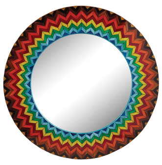 Color Starburst 32in.H X 32in.W Circular Wall Mirror - Style: 7498316