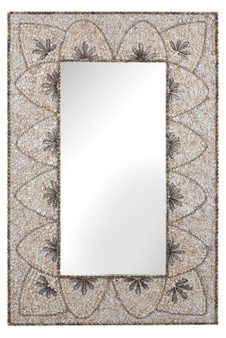 Natural Flower Arc 48in.H X 32in.W Rectangular Shell Framed Mirror - Style: 7498322