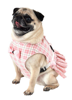Dog Dress, Dog Harness - Pink Plaid Girl Dog Harness
